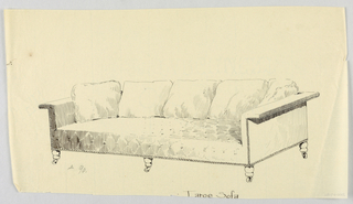 Drawing, Design for Stuffed Sofa/Hall Seat