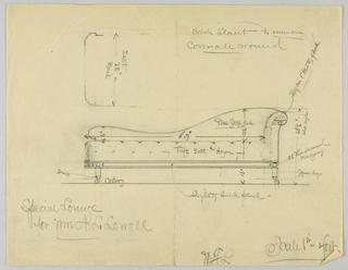 Drawing, Design for Stuffed Couch & Lounge (Divan)