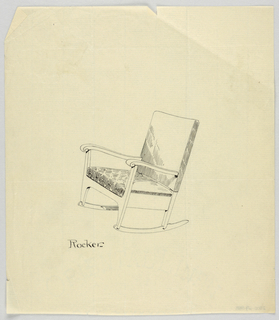 Drawing, Design for Stuffed Chair, Rocker, and Arm Chair (easy chair)