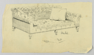 Drawing, Design for Stuffed Sofa/Hall Seat