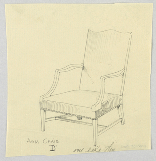Drawing, Design for Stuffed Chair, Rocker, and Arm Chair (easy chair)