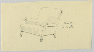 Drawing, Design for Stuffed Chair, Rocker, and Arm Chair (easy chair)