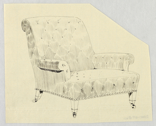 Drawing, Design for Stuffed Chair, Rocker, and Arm Chair (easy chair)
