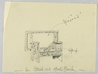 Drawing, Design for Stuffed Sofa/Hall Seat