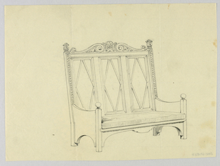 Drawing, Design for Stuffed Sofa/Hall Seat
