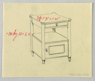 Drawing, Designs for Wardrobes, Washstands, & Somno (Night Tables)