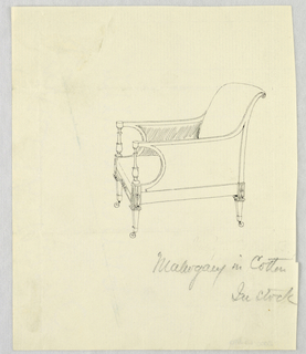 Drawing, Design for Stuffed Chair, Rocker, and Arm Chair (easy chair)