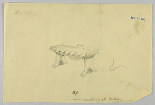 Drawing, Design for Mirror & Piano Bench