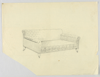 Drawing, Design for Stuffed Sofa/Hall Seat