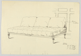 Drawing, Design for Stuffed Couch & Lounge (Divan)