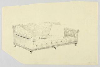 Drawing, Design for Stuffed Sofa/Hall Seat