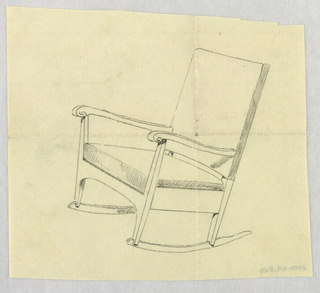 Drawing, Design for Stuffed Chair, Rocker, and Arm Chair (easy chair)