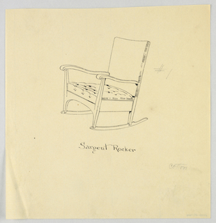 Drawing, Design for Stuffed Chair, Rocker, and Arm Chair (easy chair)