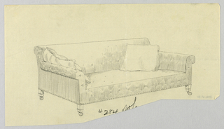 Drawing, Design for Stuffed Sofa/Hall Seat