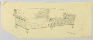 Drawing, Design for Stuffed Sofa/Hall Seat