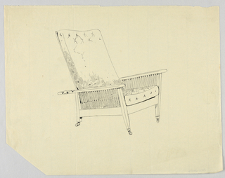 Drawing, Design for Stuffed Chair, Rocker, and Arm Chair (easy chair)