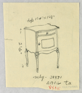 Drawing, Designs for Wardrobes, Washstands, & Somno (Night Tables)