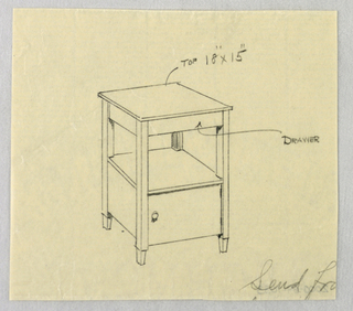 Drawing, Designs for Wardrobes, Washstands, & Somno (Night Tables)