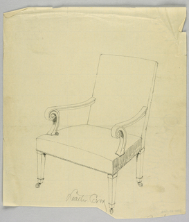 Drawing, Design for Stuffed Chair, Rocker, and Arm Chair (easy chair)