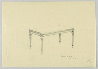 Drawing, Design for Mirror & Piano Bench