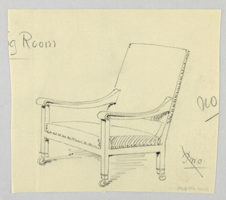 Drawing, Designsfor Stuffed Chair, Rocker, and Arm Chair (easy chair)