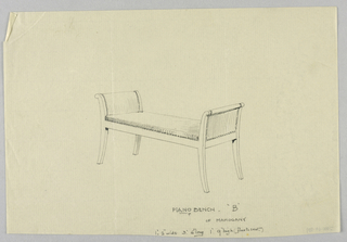 Drawing, Design for Mirror & Piano Bench