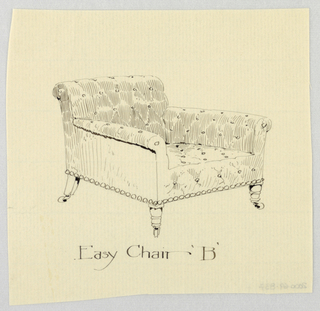 Drawing, Design for Stuffed Chair, Rocker, and Arm Chair (easy chair)