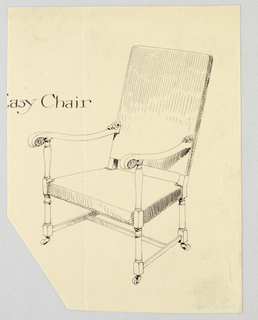 Drawing, Design for Stuffed Chair, Rocker, and Arm Chair (easy chair)