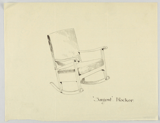 Drawing, Design for Stuffed Chair, Rocker, and Arm Chair (easy chair)