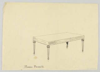 Drawing, Design for Mirror & Piano Bench