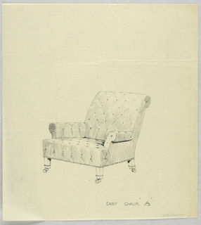 Drawing, Design for Stuffed Chair, Rocker, and Arm Chair (easy chair)