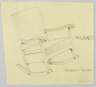 Drawing, Design for Stuffed Chair, Rocker, and Arm Chair (easy chair)