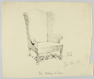 Drawing, Design for Stuffed Chair, Rocker, and Arm Chair (easy chair)