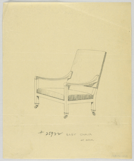 Drawing, Design for Stuffed Chair, Rocker, and Arm Chair (easy chair)