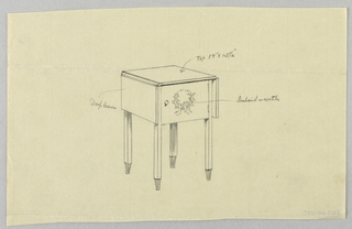 Drawing, Designs for Wardrobes, Washstands, & Somno (Night Tables)