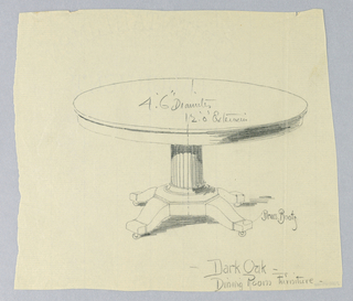 Drawing, Design for Dark Oak Dining Room Table