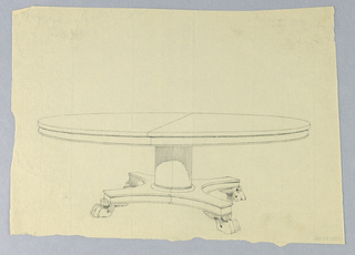Drawing, Design for a Round Table on Column-Like support