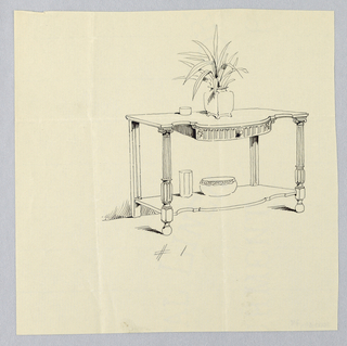 Drawing, Design for Serving Table with Columnar Legs