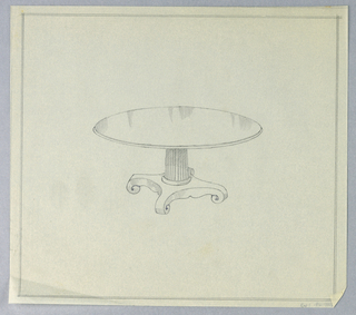 Drawing, Design for Round Table on Molded Base