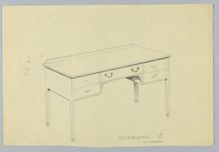 Drawing, Design for Sideboard 'C' of Mahogany