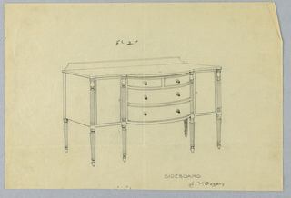 Drawing, Design for Sideboard of Mahogany