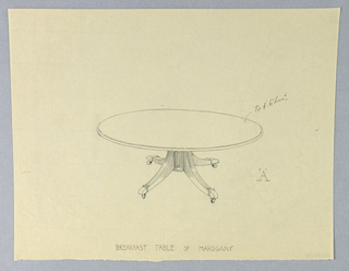 Drawing, Design for Breakfast Table "A" of Mahogany
