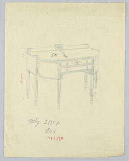 Drawing, Design for Sideboard with Neo-Classical Vase Motifs