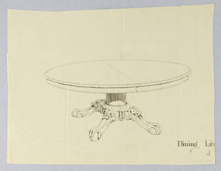 Drawing, Design for a Dining Table on Carved Base