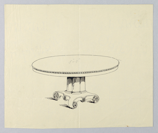 Drawing, Design for Round Table on Clustered-Column Support