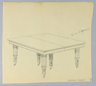 Drawing, Design for Rectangular Dining Table "B"