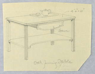 Drawing, Design for Oak Serving Table