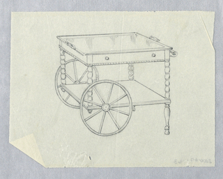Drawing, Design for Rolling Serving Table with Two Legs