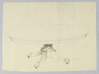 Drawing, Design for a Round Table on a Carved Support