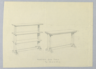 Drawing, Design for Adjustable Side Serving Table